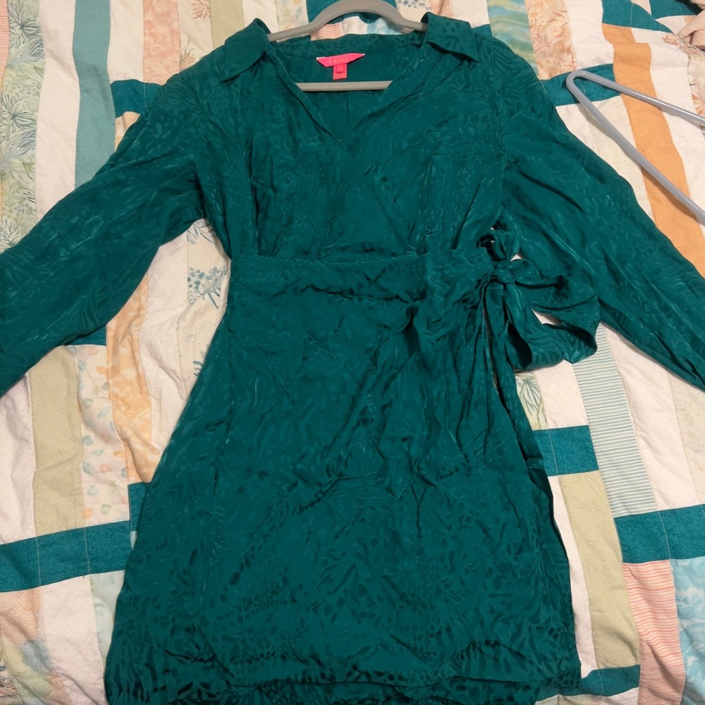 NWOT Lilly Elegant Teal Wrap Romper